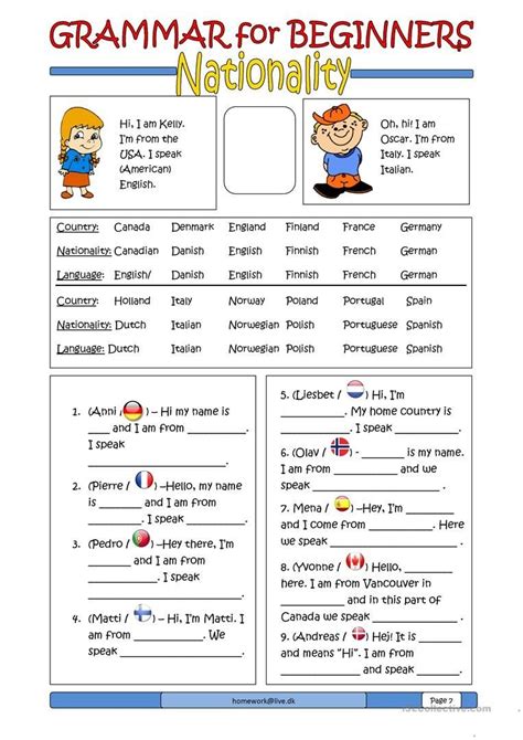 Basic English For Beginners Worksheet