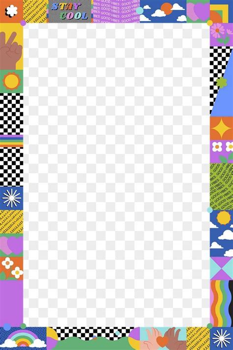 Download Premium Png Of 90s Png Frame Cool Colorful Border