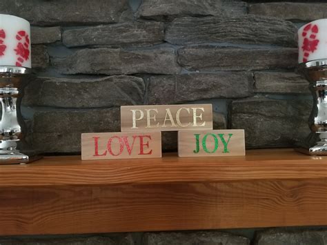 Peace Love Joy Christmas T Christmas Decor Wooden Etsy