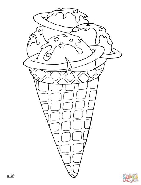 Space Ice Cream coloring page | Free Printable Coloring Pages
