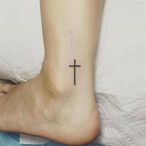 Cross Tattoo On Foot