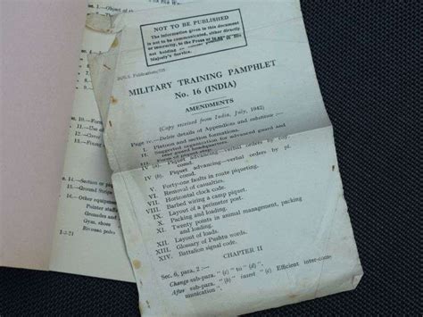 56 Ww2 Military Training Pamphlet No16 India Platoon Leading In