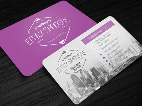 For a polished look, add the social media icon with the social handle underneath in your brand colors. Social Box - Social Media Business Card Photoshop Template ...