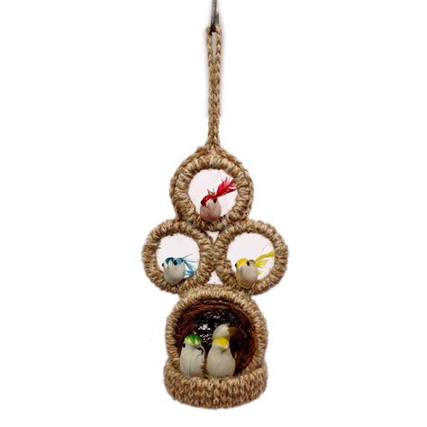 Oanik Decorative Artificial Birds Nest Hanging Bird Showpiece For