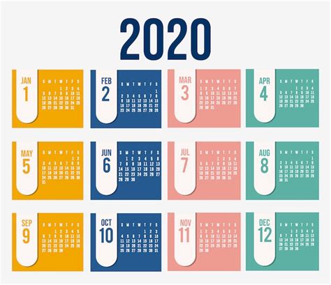 Premium Vector 2020 Calendar Planner Vector Design