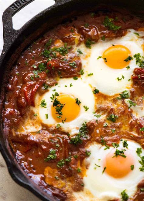 February 14, 2015 by manu 5 comments. Shakshuka (Middle Eastern Baked Eggs) | RecipeTin Eats