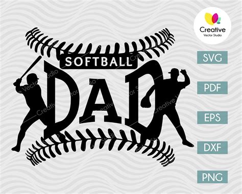 Softball Dad Svg Shirt Design Creative Vector Studio