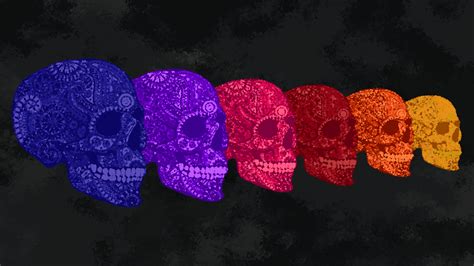 Colorful Skulls Background 1920 X 1080 Wallpapers