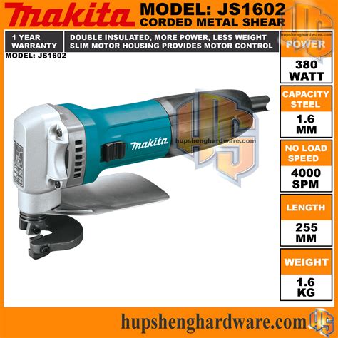 Makita Js1602 Metal Shear Thickness 16mm 380w 4000spm 16kg