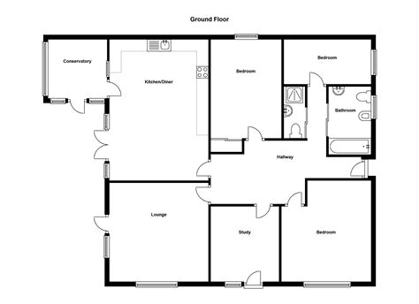 Example Floor Plan For Bedroom Bungalow Floorplans Click