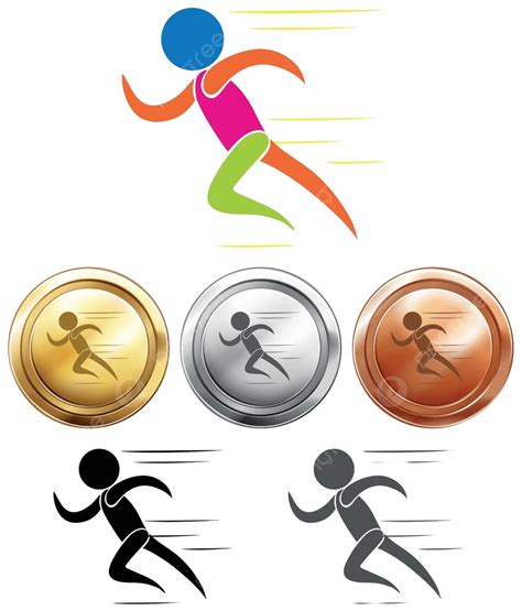 Sport Medals And Running Series Recreation Clipart Vector Series