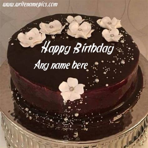 Funny birthday wishes for younger sister. write the name on this chocolate cake Image