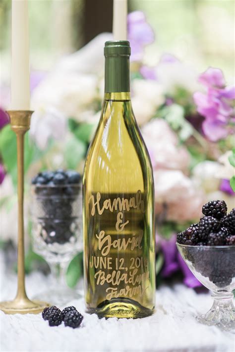 Personalized Wine Bottles Wedding Gifts And Favors Gold Calligraphy