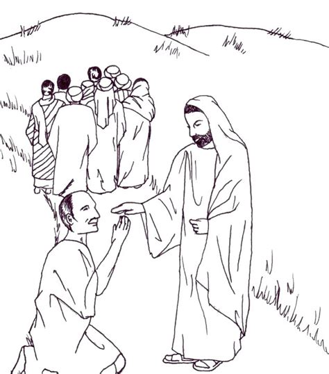 Jesus Heals 10 Lepers Coloring Page Free Image Download