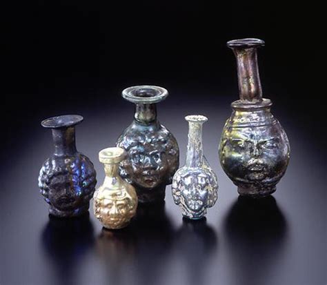 An Assemblage Of Roman Mold Blown Glass Head Flasks Flickr