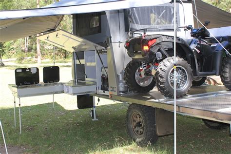 Side Loading Enclosed Atv Camper Trailerswith Boat Rack Bicycle Holder