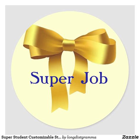 Super Student Customizable Stickers Gold Ribbon In 2020