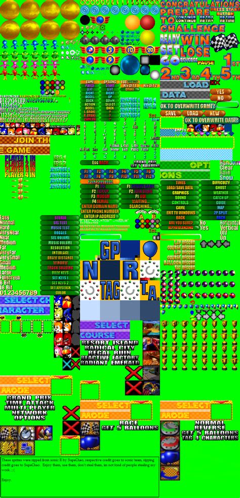 Pc Computer Sonic R General Sprites 1 The Spriters Resource