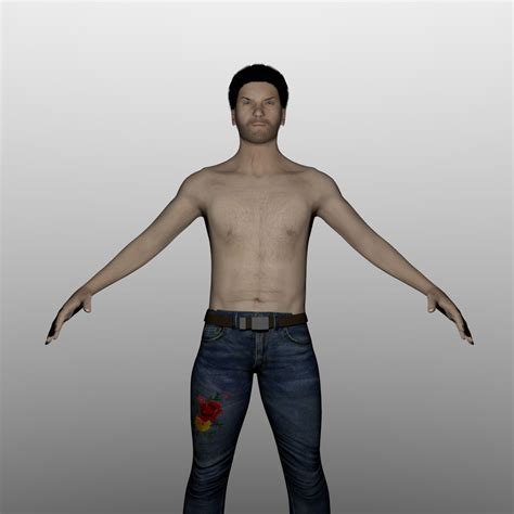 Rigged Male Human Бесплатная 3d Модель Blend Free3d