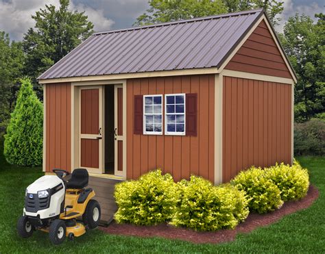 The light brown wood siding allows you to customize your shed with paint and shingles to match your home (not included). Brookhaven Shed Kit | Wood Shed Kit by Best Barns
