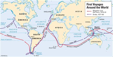 Map Of Explorers Routes Ferdinand Magellan North Europe Map