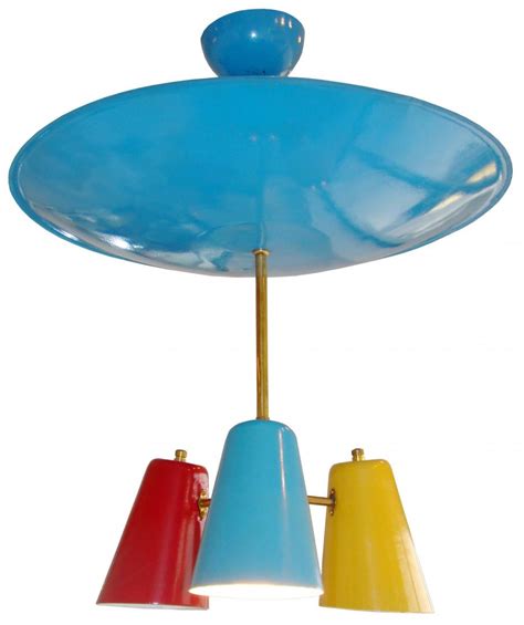 Mid Century Modern Italian Multicolor Ceiling Light Modernism