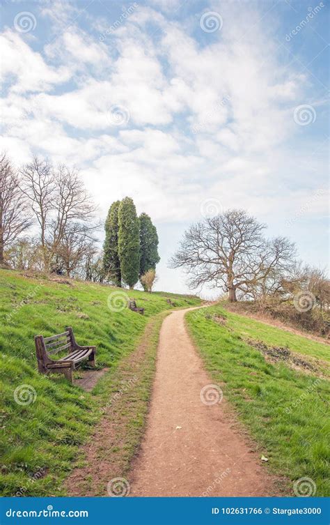 Malvern Hills Springtime Hiking Trails Scenery In The English
