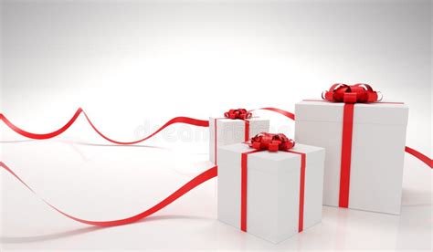 Present Boxes With Red Ribbons Stock Illustration Illustration Of