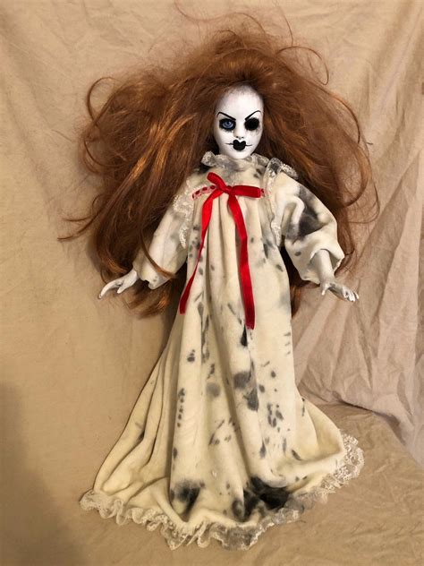 Ooak One Eye Nightgown Creepy Horror Doll Art By Christie Creepydolls Gothic Horror Dolls