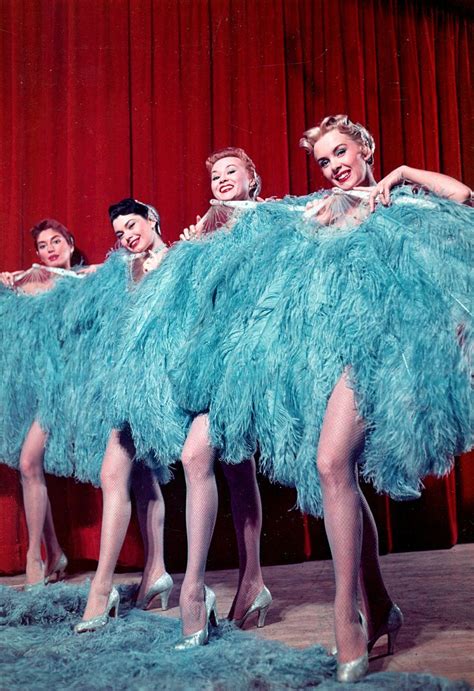1965 Copa Girls Las Vegas Vintage Burlesque Girl Poses Fan Dance