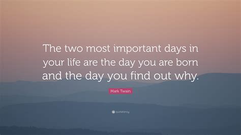 Mark Twain Quote “the Two Most Important Days In Your Life Are The Day