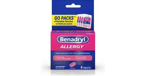 Benadryl Ultratabs Go Packs Antihistamine Tablet • Price