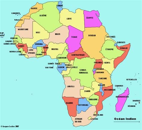 Afrique Pays • Voyages Cartes