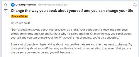 Dont Speak Negatively About Yourself Even As A Joke Your Body Doesn