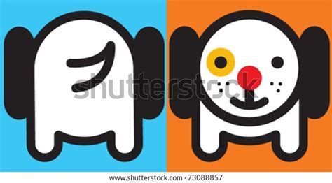 Cute Dogfront Back Stock Vector Royalty Free 73088857