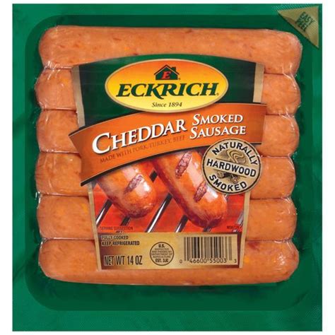 Eckrich Smoked Sausage Link Cheddar 14 Oz Pack Of 4