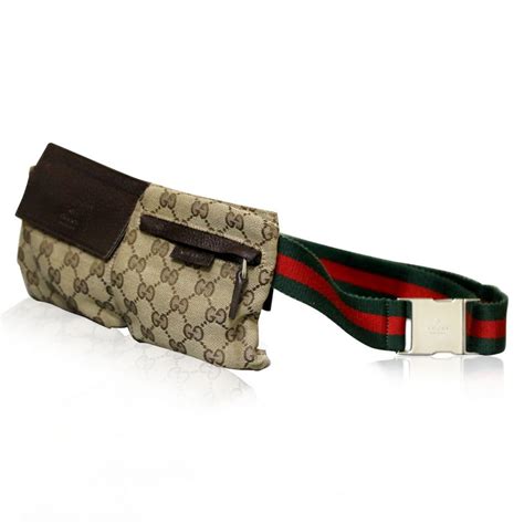 Gucci womens waist bag 28566 black. Authentic Gucci Brown Monogram Belt Waist Bag