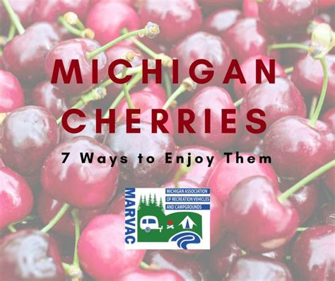 7 Ways To Enjoy Michigan Cherries Marvac Michigan Cherries