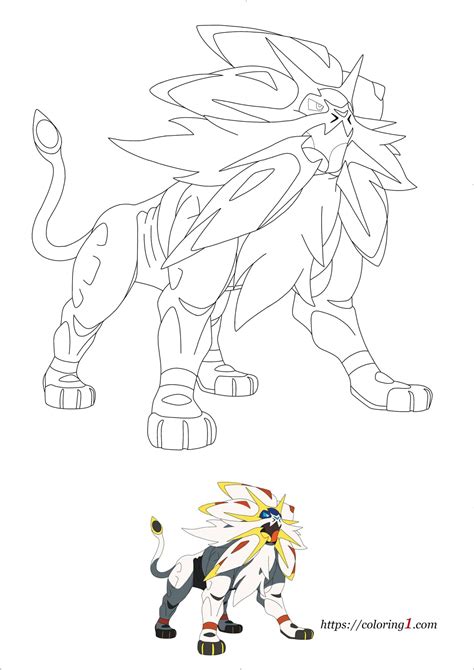 Pokemon Solgaleo Coloring Pages Free Coloring Sheets