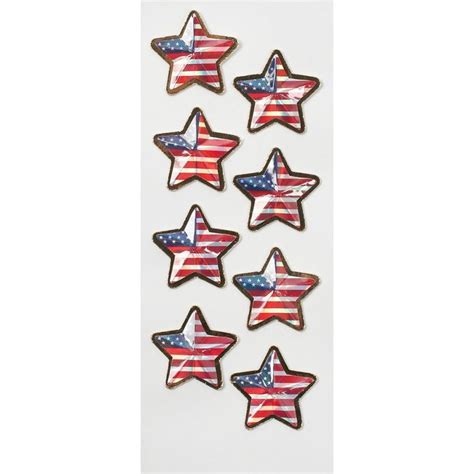 Us Flag Stars 3d Mini Stickers Little B 102109 Paper Craft Projects