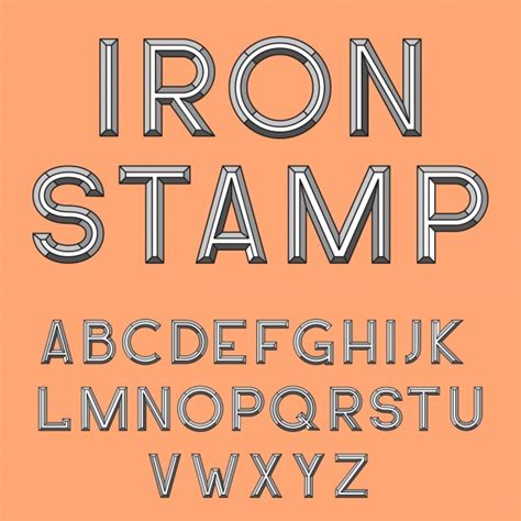 Metal Stamp Font Vector Free Download