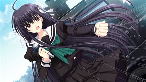 Black Hair Game Cg Hananomiya Ako Long Hair Microphone Nishimata Aoi