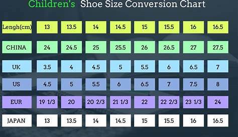 women's and youth shoe size chart