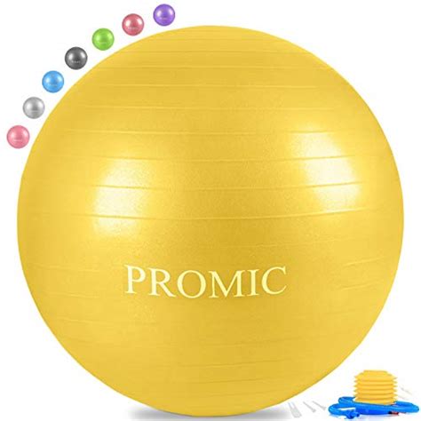 Promic Exercise Ball 75 Cm With Foot Pump Professional Grade Anti Burst And Slip Resistant