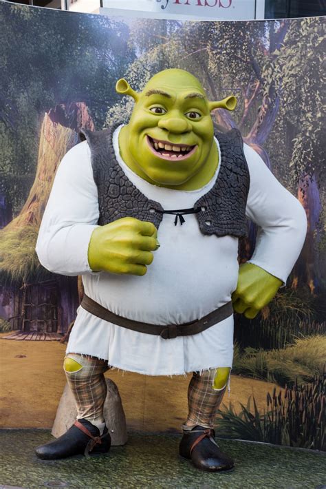 Likeness Of The Animated Movie Character Shrek At Madame Tussauds