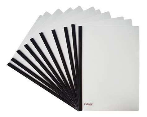 Folder Transparente Con Varilla Negra A4 Fultons X 10 Und Mercado Libre