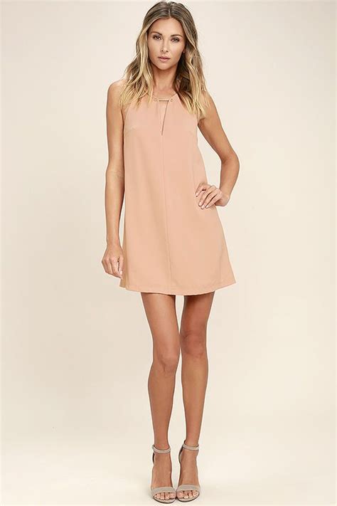 Lulus Exclusive Wear The Near Or Bar Blush Shift Dress Here There