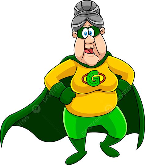 Abuela Superhéroe Personaje De Dibujos Animados Png Dibujos Grasa