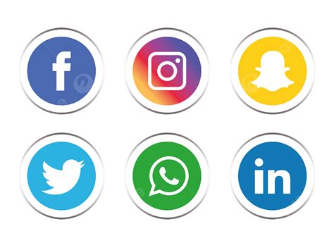 Set Social Media Vector Png Images Social Media Icons Set Social
