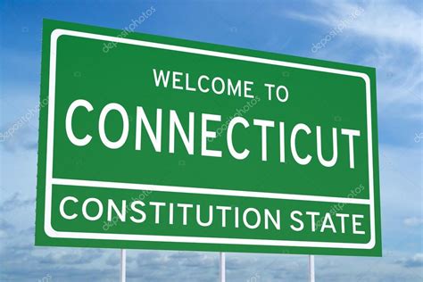 Welcome To Connecticut State Road Sign Stock Photo By ©alexlmx 101632464